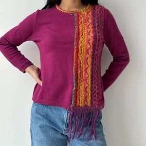 Escorpion Purple Wool Blend Textured Sweater - Medium